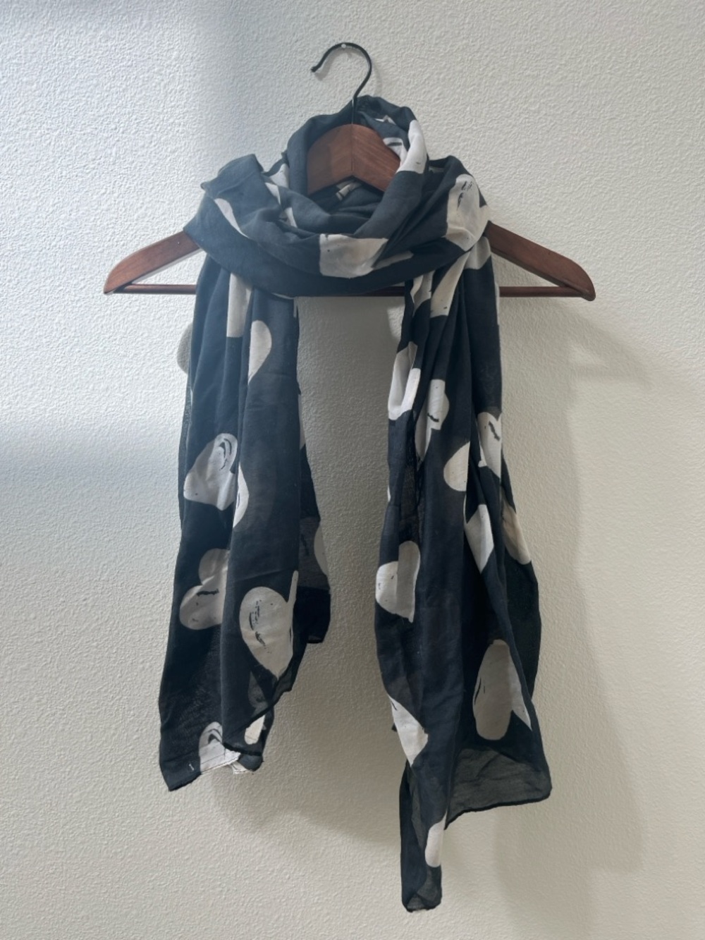 H&M Lightweight Scarf Wrap with Heart Print
